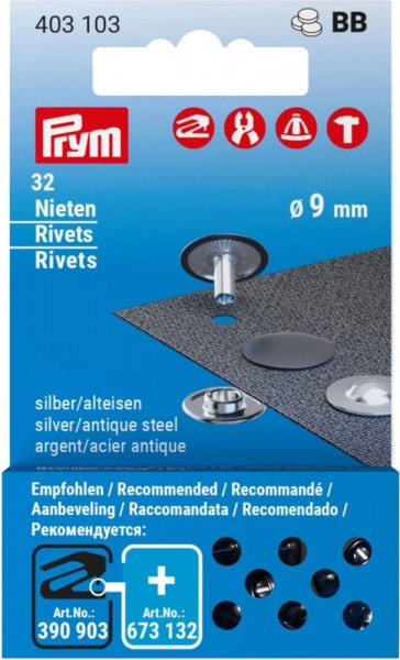 Prym Ziernieten 9 mm, 32 Stück