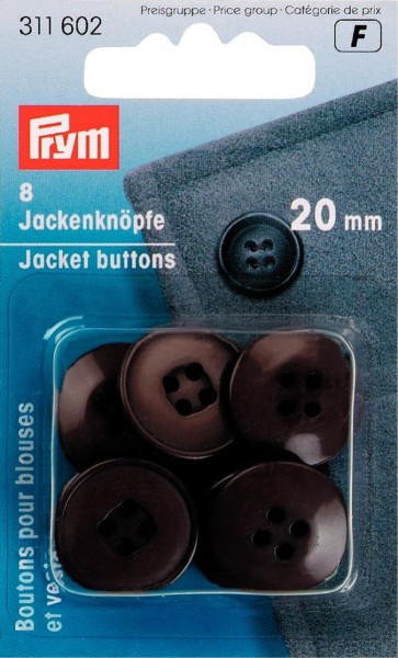 Prym Jackenknöpfe 20 mm, 8 Stück