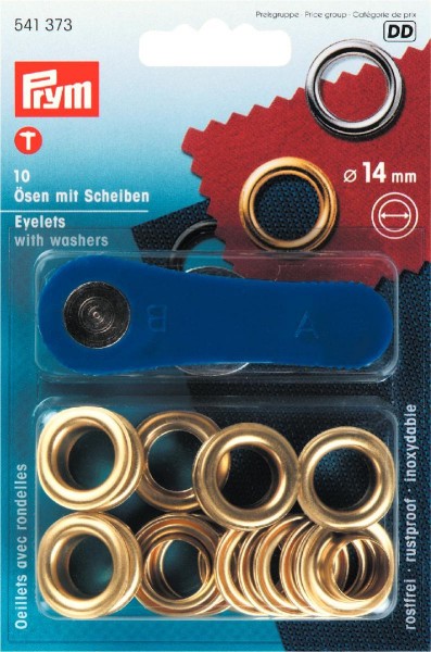 Prym Ösen mit Scheiben 14 mm, 10 Stück