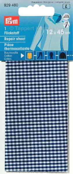 Prym Flickstoff Baumwolle blau/weiß kariert 12 x 45 cm