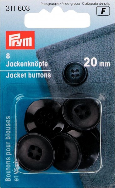 Prym Jackenknöpfe 20 mm, 8 Stück