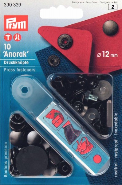 Prym Druckknöpfe Anorak 12 mm, 10 Stück