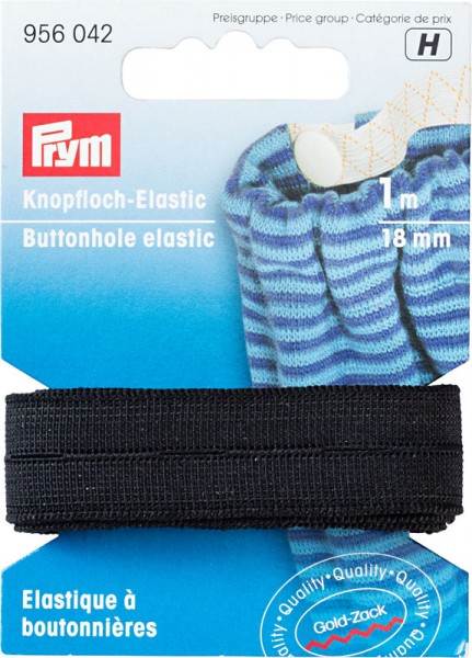 Prym Knopfloch-Elastic glatt 18 mm, 1 m