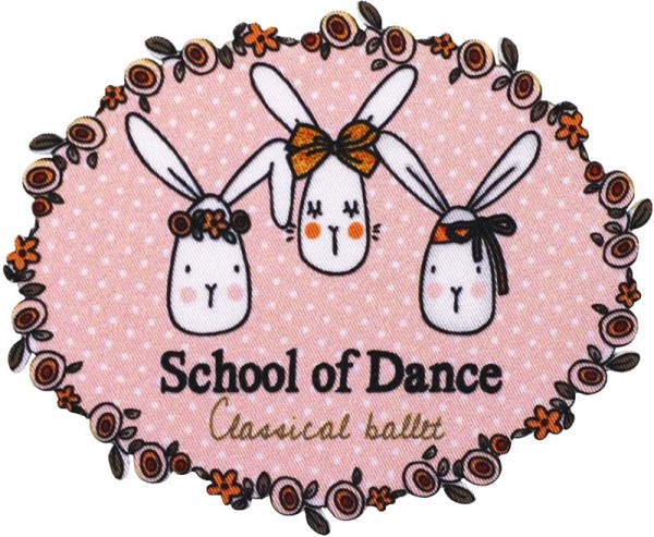 Prym Applikation Ballett School of Dance Hasen oval weiß/pink