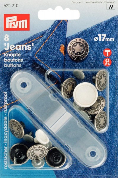 Prym Jeansknöpfe 17 mm, 8 Stück