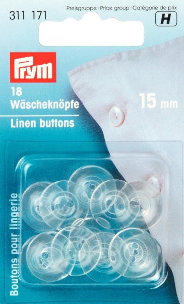 Prym Wäscheknöpfe Kunststoff transparent