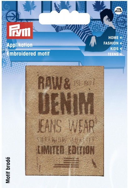Prym Applikation Label Raw &amp; Denim für Jeans