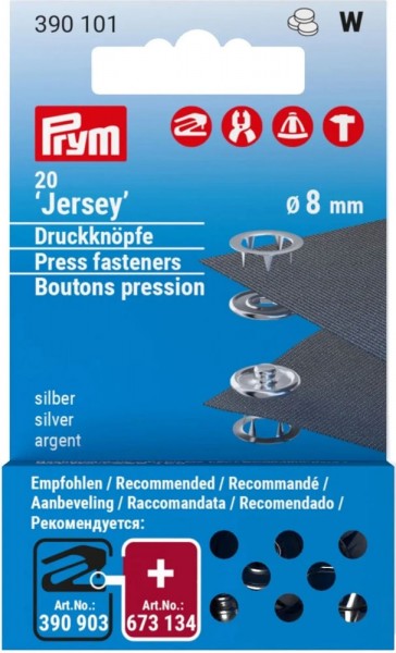 Prym Druckknöpfe Jersey Ring 8 mm, 20 Stück