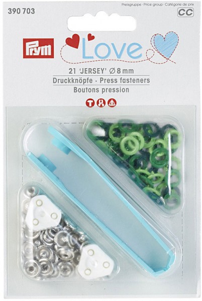 Prym Druckknöpfe Jersey Color 8 mm, 21 Stück