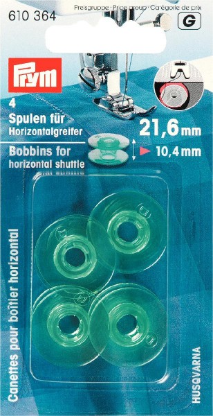 Prym Kunststoffspulen für Horizontalgreifer 21,6 mm