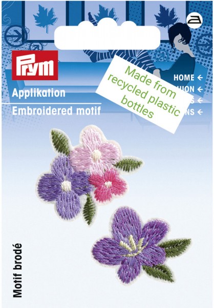 Prym Applikation Blumen violett, 2 Stück