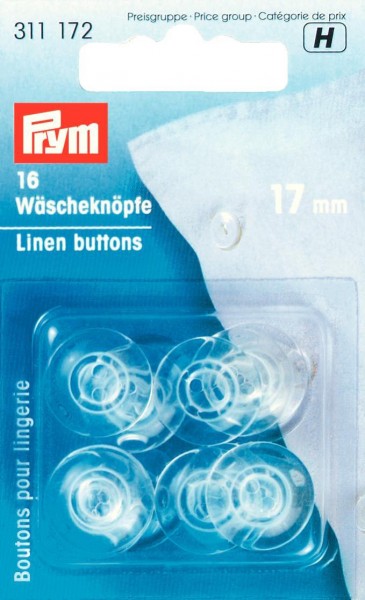 Prym Wäscheknöpfe Kunststoff transparent