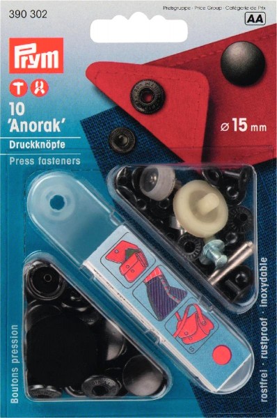 Prym Druckknöpfe Anorak 15 mm, 10 Stück
