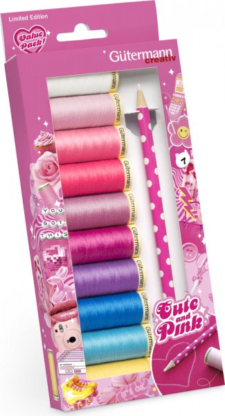Gütermann Nähgarn-Set mit Markierstift Cute and Pink