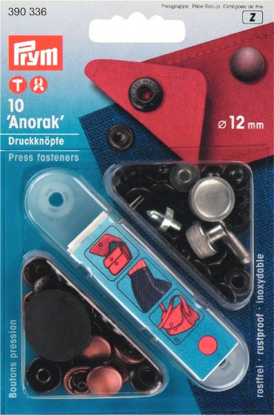 Prym Druckknöpfe Anorak 12 mm, 10 Stück