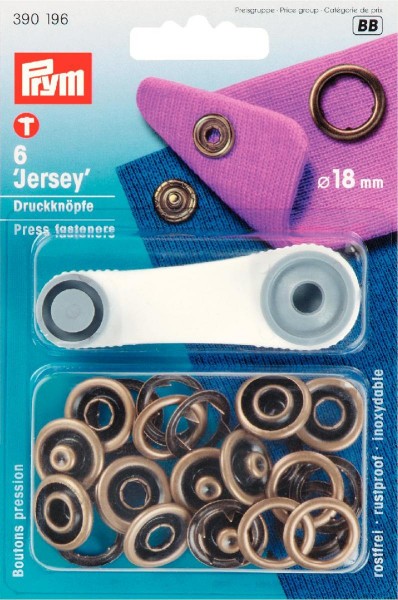 Prym Druckknöpfe Jersey Ring 18 mm, 6 Stück