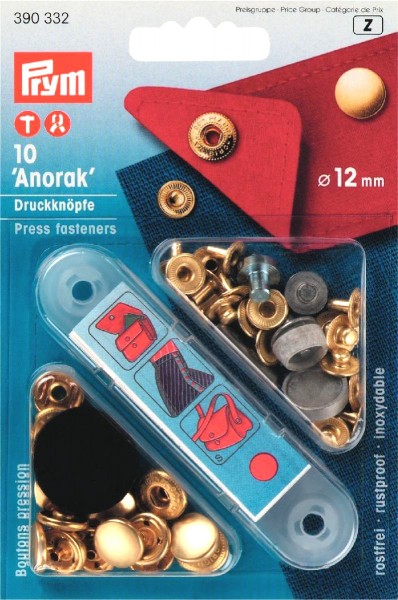 Prym Druckknöpfe Anorak 12 mm, 10 Stück