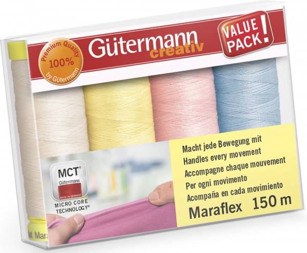 Gütermann Nähgarn-Set Maraflex 120, 4x150 m, elastisch