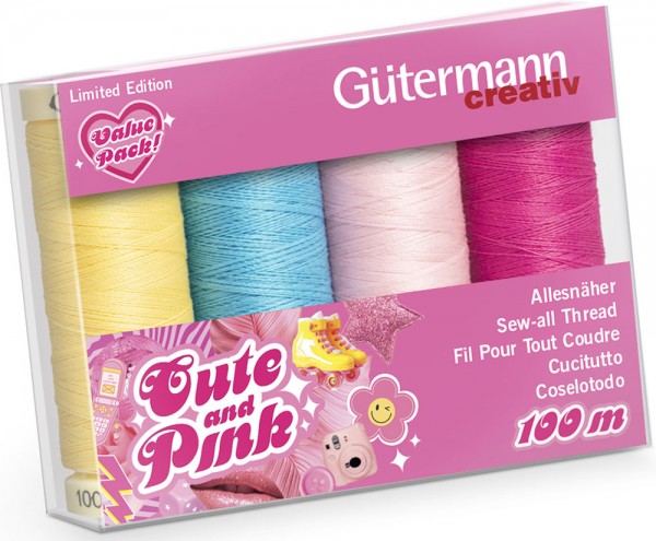 Gütermann Cute and Pink Nähgarn-Set 4x100m