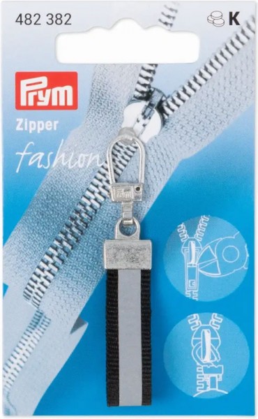Prym Fashion-Zipper reflektierend schwarz