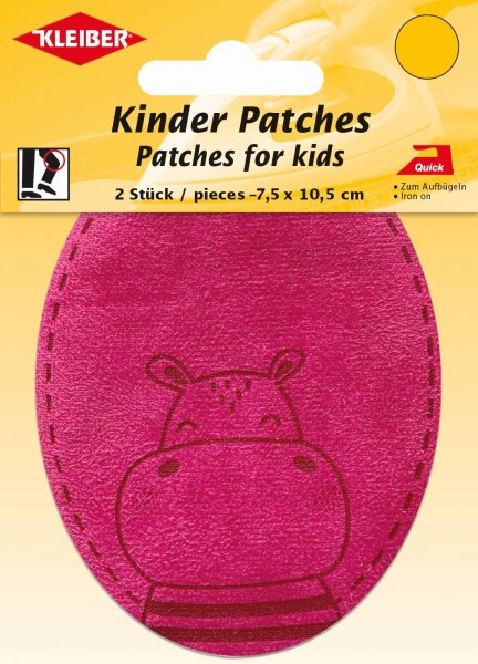 Kleiber Kinder Patches Nilpferd, 2 Stück