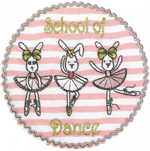 Prym Applikation Ballett School of Dance Hasen rund weiß/pink