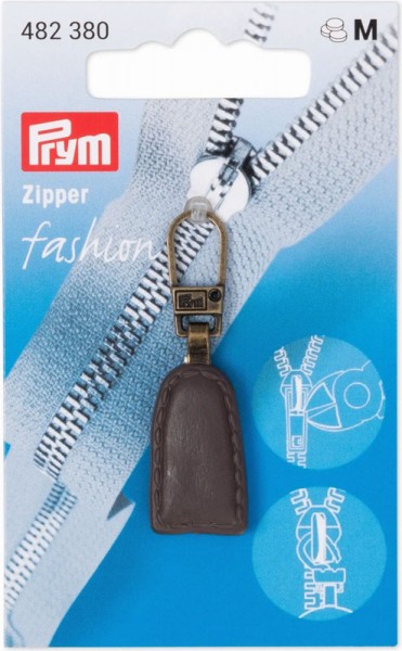 Prym Fashion-Zipper Lederlook braun