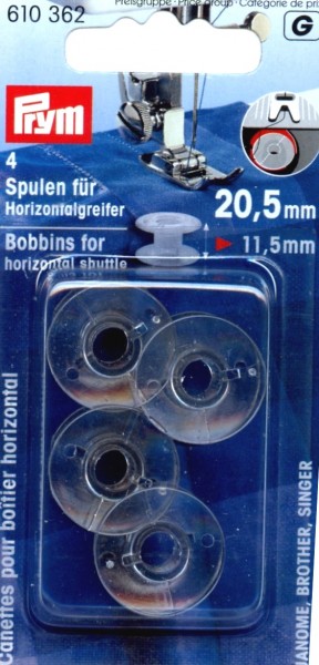 Prym Kunststoffspulen für Horizontalgreifer 20,5 mm